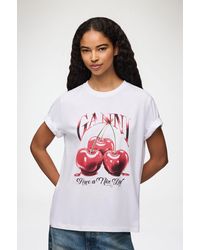 Ganni - Basic Jersey Cherry Relaxed T-shirt - Lyst