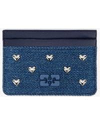 Ganni - Bou Card Holder With Heart Studs - Lyst