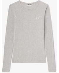 Ganni - Rib Long-Sleeve Top - Lyst