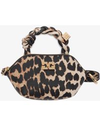 Ganni - Leopard Grained Nano Bou Bag - Lyst
