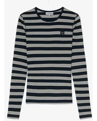 Ganni - Stripe Rib Long-Sleeve - Lyst