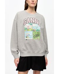 Ganni - Isoli Oversized Graphic Sweatshirt - Lyst