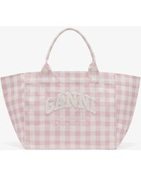 Ganni - Vichy Check Xxl Tote - Lyst