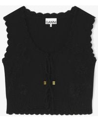 Ganni - Crochet Applique Vest - Lyst