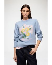 Ganni - Jumper With Flowers - Lyst