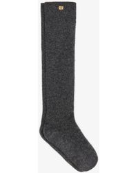 Ganni - Dark Wool Mix Socks - Lyst