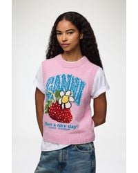 Ganni - Vest With Strawberry - Lyst