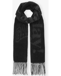 Ganni - Fringed Wool Scarf - Lyst