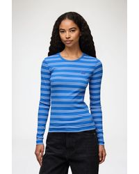 Ganni - Long-Sleeve Top With Stripes - Lyst