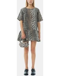 Ganni - Open-Back Mini Denim Dress - Lyst