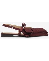 Ganni - Big Bow Slingback Ballerina - Lyst