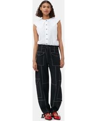 Ganni - Light Slub Pocket Trousers - Lyst