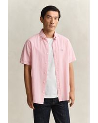GANT - Striped Seersucker Short Sleeve Shirt - Lyst
