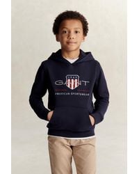 GANT - Teens Archive Shield Hoodie Evening - Lyst