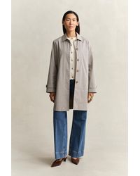 GANT - Checked Car Coat - Lyst