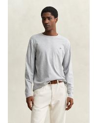 GANT - Shield Long Sleeve T-Shirt Melange - Lyst