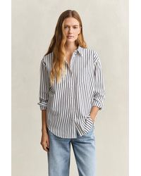 GANT - Relaxed Fit Classic Striped Poplin Shirt - Lyst