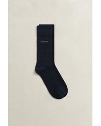 GANT - Ribbed Socks Marine - Lyst