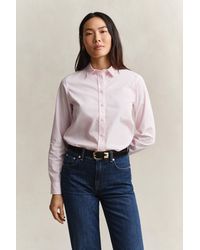 GANT - Classic Regular Striped Poplin Shirt Light - Lyst