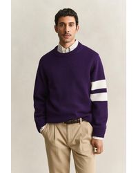 GANT - Striped Merino Wool Sweater - Lyst