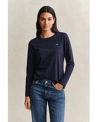 GANT - Shield Long Sleeve T-Shirt Evening - Lyst