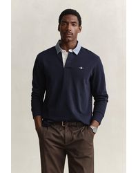 GANT - Chambray Collar Heavy Rugger - Lyst