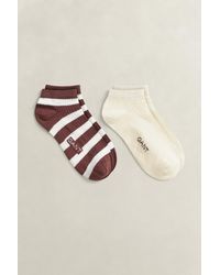 GANT - 2-Pack Striped & Solid Ankle Socks - Lyst