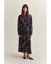 GANT - Printed Shirt Dress Evening - Lyst