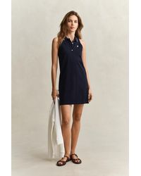 GANT - Sleeveless Piqué Polo Dress Evening - Lyst