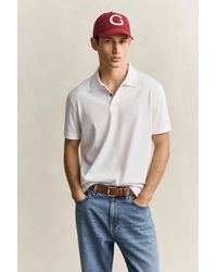 GANT - Pima Cotton Polo Shirt Eggshell - Lyst