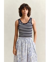GANT - Striped Tank Top Evening - Lyst