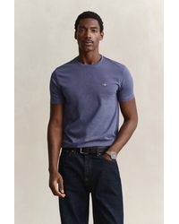 GANT - Regular Fit Shield T-Shirt Dk Jeansblue Melange - Lyst