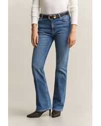 GANT - Slim Flared Stretch Jeans Mid Broken In - Lyst