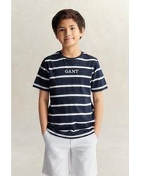 GANT - Teens Teen Boys Striped T-Shirt Evening - Lyst
