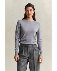 GANT - Extra Fine Merino Wool Crew Neck Sweater Melange - Lyst