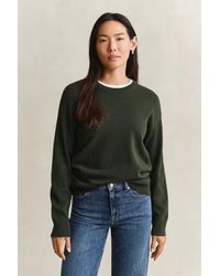 GANT - Superfine Lambswool Crew Neck Sweater - Lyst