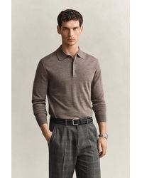 GANT - Extra Fine Merino Wool Polo Sweater - Lyst