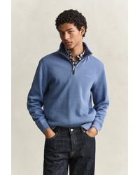 GANT - Sacker Rib Half-Zip Sweatshirt - Lyst