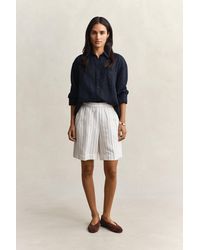 GANT - Striped Linen Blend Shorts Eggshell - Lyst