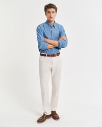GANT - Regular Fit Cotton Linen Jeans - Lyst