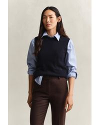 GANT - Knitted Wool Vest Evening - Lyst