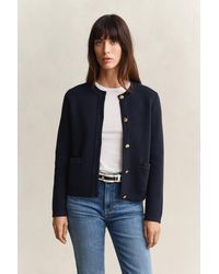 GANT - Knitted Cotton Jacket Evening - Lyst