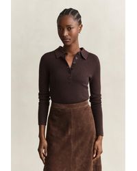 GANT - Cable Knit Top Deep - Lyst