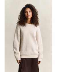 GANT - Alpaca Wool Blend Sweater Light Melange - Lyst