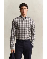 GANT - Checked Twill Shirt - Lyst