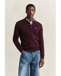 GANT - Superfine Lambswool Polo Sweater - Lyst