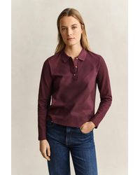 GANT - Argyle Long Sleeve Polo Shirt - Lyst