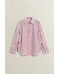 GANT - Striped Habotai Silk Blouse - Lyst