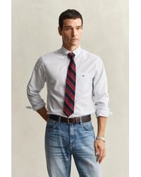 GANT - Regular Classic Poplin Banker Shirt, Light - Lyst