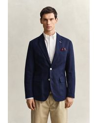 GANT - Textured Cotton Blend Suit Jacket Classic - Lyst
